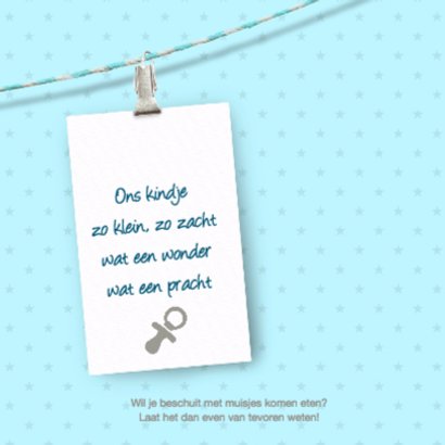 Schattig stoer geboortekaartje 2