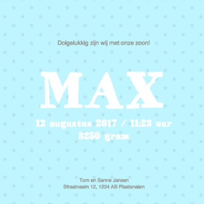 Schattig stoer geboortekaartje 3