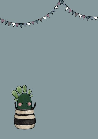 Schattige felicitatiekaart voor geboorte jongen met cactus 2
