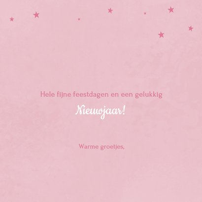 Schattige roze kerstkaart met een kerst eenhoorn 3