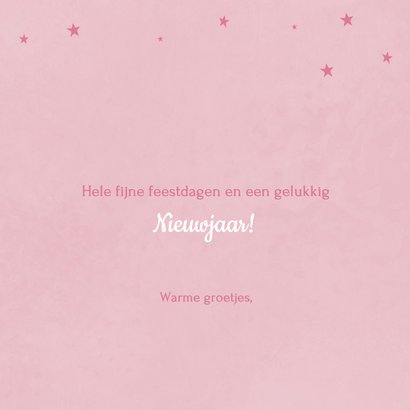 Schattige roze kerstkaart met een kerst eenhoorn 3