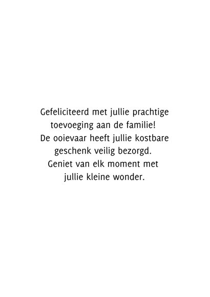 Schattige welkomstkaart ooievaar en baby 3