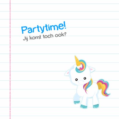 Schoolschrift met unicorn & regenboog stickers 2
