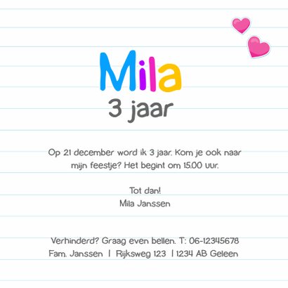 Schoolschrift met unicorn & regenboog stickers 3