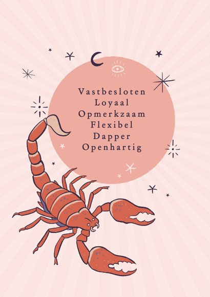 Schorpioen horoscoop verjaardagskaart illustratie zodiac 2