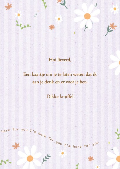 Sending I'm here for you - flowers and stripes - zomaarkaart 3