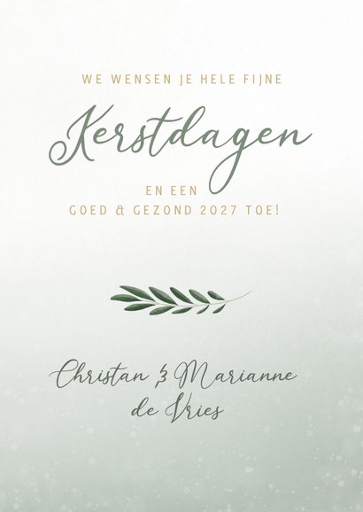 Sfeervolle groene kerstkaart met 4 kaarsen en olijftakjes 3