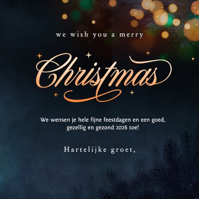 Sfeervolle kerstkaart Merry Christmas met sterren 3