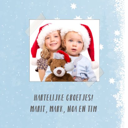 Sfeervolle kerstkaart met hertje en meesje 3