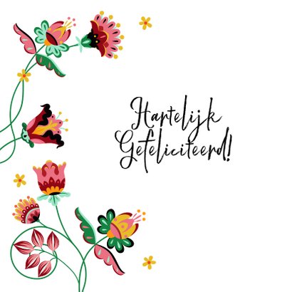 Sierlijke en kleurrijke verjaardagskaart met bloemen 2