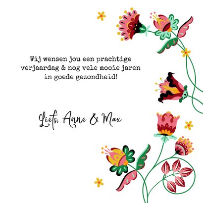 Sierlijke en kleurrijke verjaardagskaart met bloemen 3