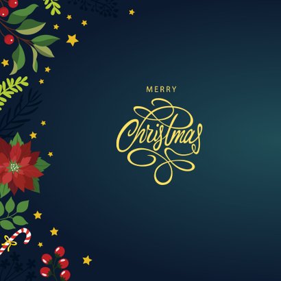 Sierlijke Merry Christmas kerstkaart 2