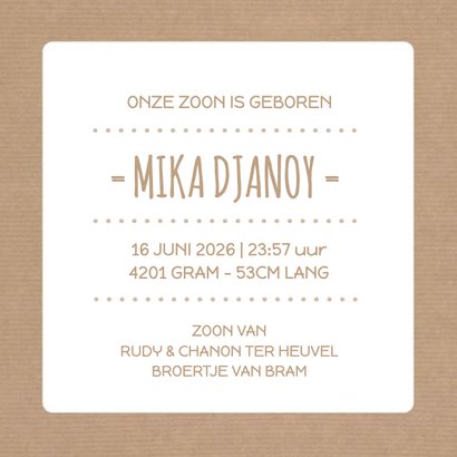 Silhouet Geboorte Paardenbloem JG 3