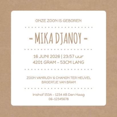 Silhouet Geboorte Paardenbloem JG Achterkant