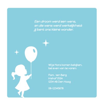 Silhouet geboortekaartje Ballon 2
