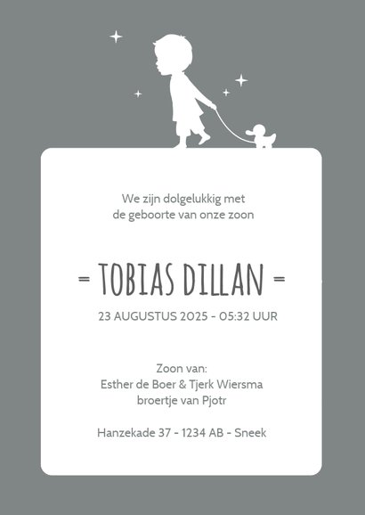 Silhouet jongen trekdier Staand 3