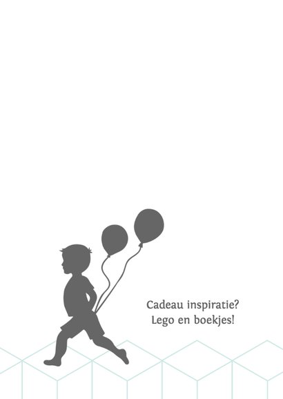 Silhouet uitnodiging jongen met ballonnen 2