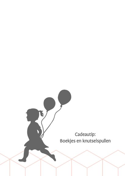 Silhouet uitnodiging meisje met ballonnen 2