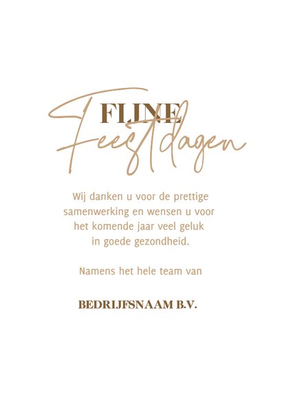 Simpele zakelijke kerstkaart 'Fijne Feestdagen' aanpasbaar 3