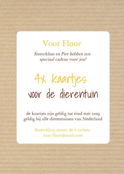 Sinterklaas - cadeaubon met naam 3