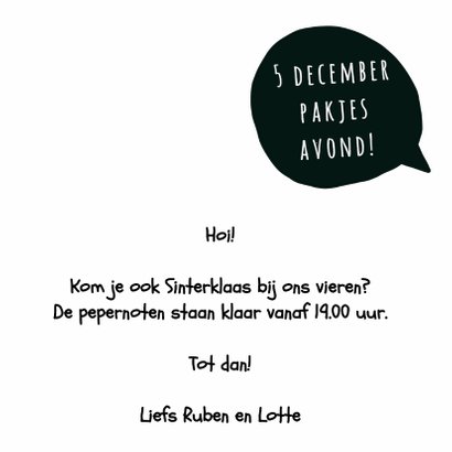 Sinterklaas kaart zwart wit 3
