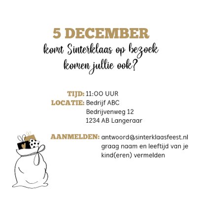 Sinterklaas Uitnodiging Voor Het | Kaartje2Go