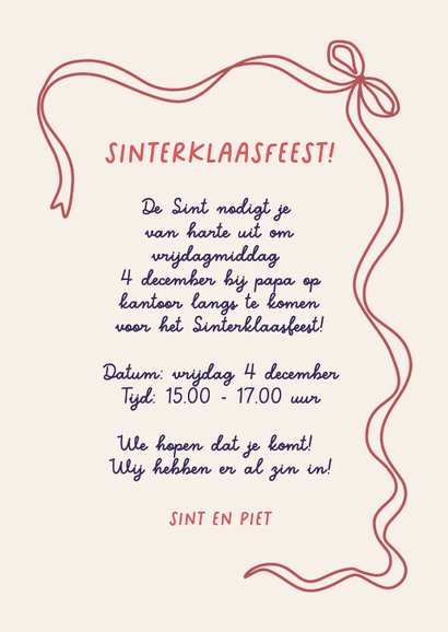Sinterklaasfeest strepen en strik Sint 3
