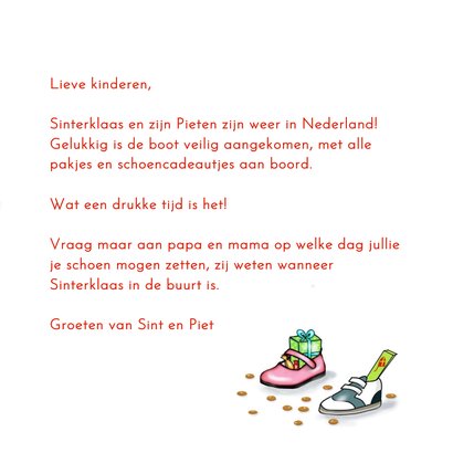 Sinterklaaskaart achter de deur staan Sint en Piet 3