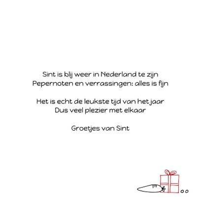 Sinterklaaskaart chocoladeletter S - groetjes van Sint 3
