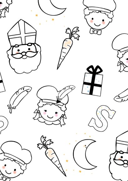 Sinterklaaskaart dikke zoen pink 2