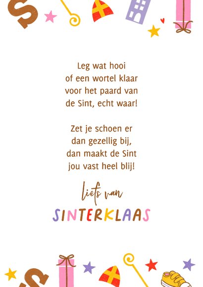 Sinterklaaskaart fotokaart roze paars rood 3