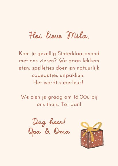 Sinterklaaskaart Heerlijk Avondje Chocolade Letter 3