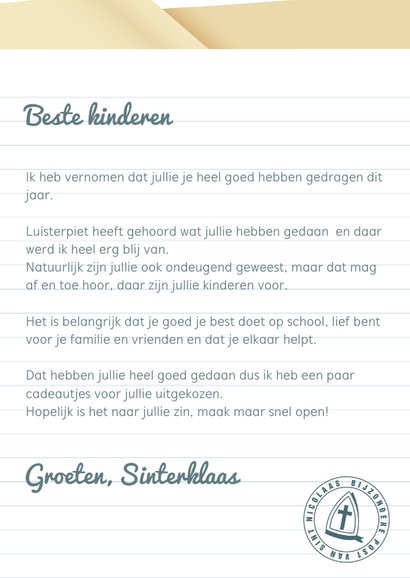 Sinterklaaskaart het grote boek van Sinterklaas 3