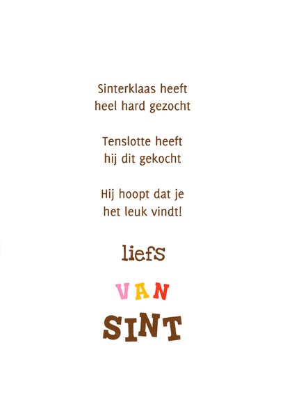 Sinterklaaskaart kadootjes groen roze rood geel 3