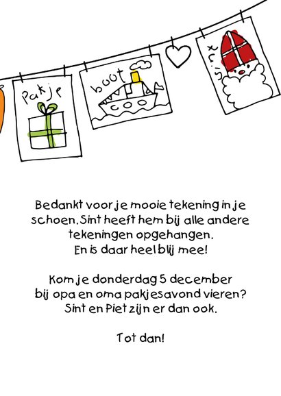 Sinterklaaskaart kindertekeningen Sint en Piet 3