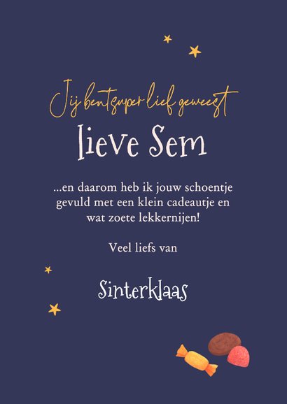 Sinterklaaskaart liefs van sinterklaas schoencadeau 3