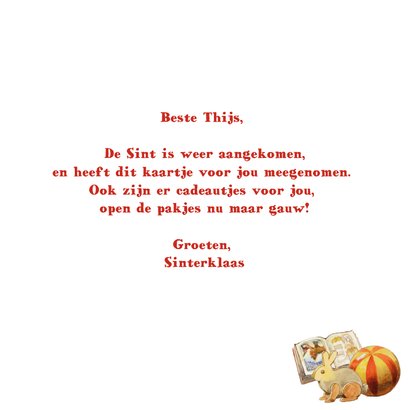 Sinterklaaskaart met de kaboutersint die op bezoek komt 3