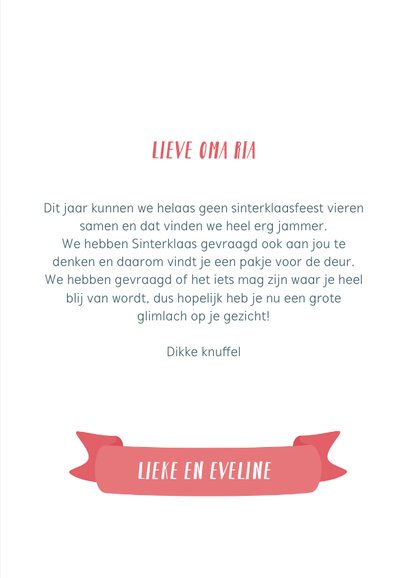 Sinterklaaskaart met gedichtje: We missen jou 3