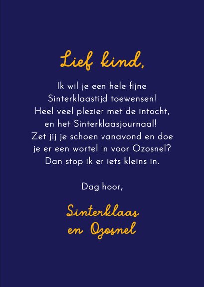Sinterklaaskaart met Ozosnel je mag je schoen zetten 3