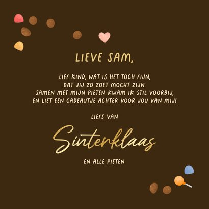 Sinterklaaskaart sint snoep zoet liefs schoencadeau 3