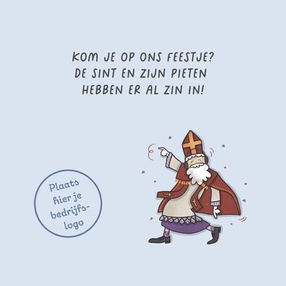 Sinterklaaskaart uitnodiging feest lachende Pietjes 2