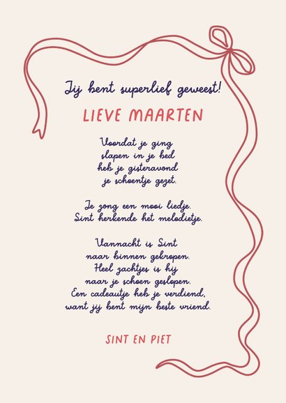 Sinterklaaskaart zie de maan schijnt door de bomen 3