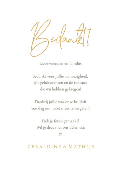 Sjieke fotokaart bedankt bruiloft eucalyptus foto's 3
