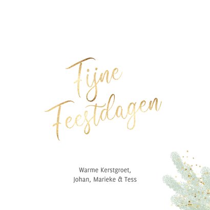 Sjieke kerstkaart kerstboom goud groen 3