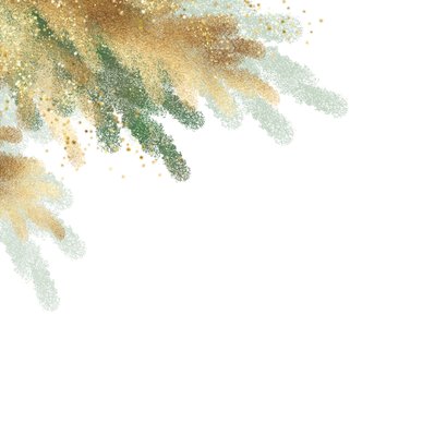 Sjieke kerstkaart kerstboom tak goud groen hip 2