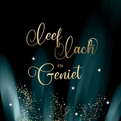 Sjieke kerstkaart sprankelende gouden sterretjes 2