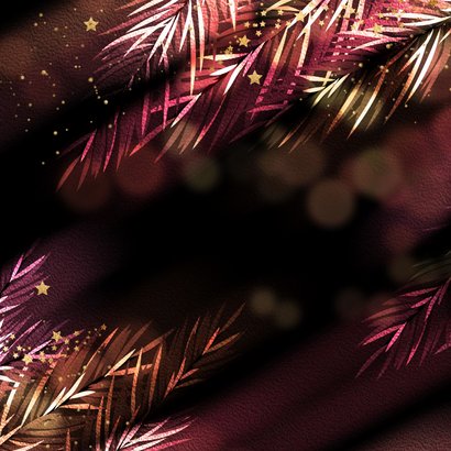 Sjieke nieuwjaarskaart sprankelende kersttakken Achterkant