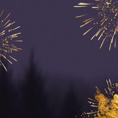 Sjieke nieuwjaarskaart vuurwerk hart 2027 Achterkant