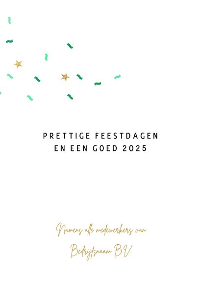 Sjieke zakelijke kerstkaart met feestelijke confetti 3