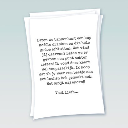 Sorry-kaart met vintage typemachine 3